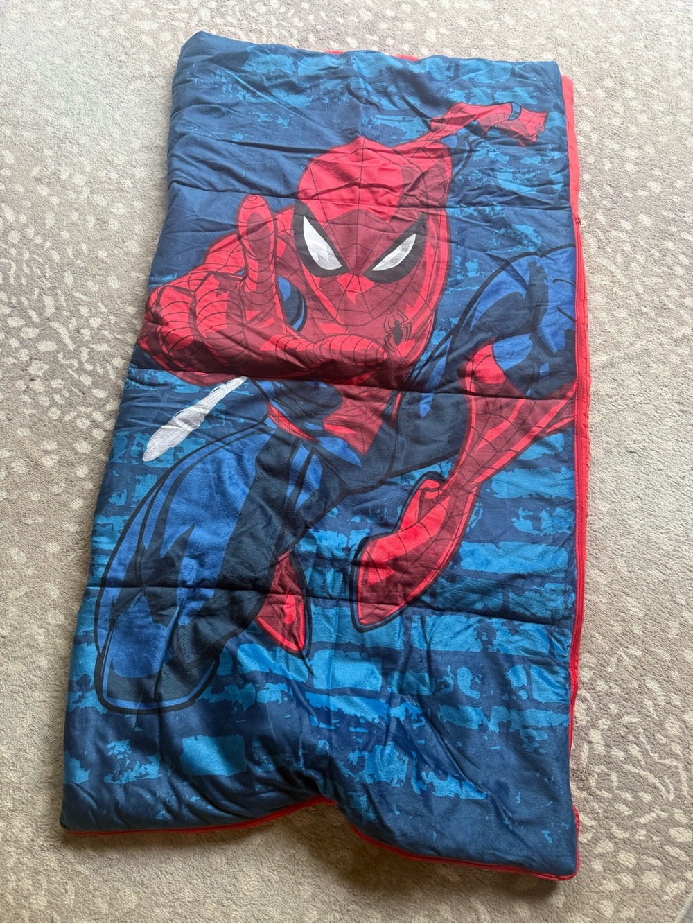 Marvel Spider-Man Kids Sleeping Bag in Blue and Red